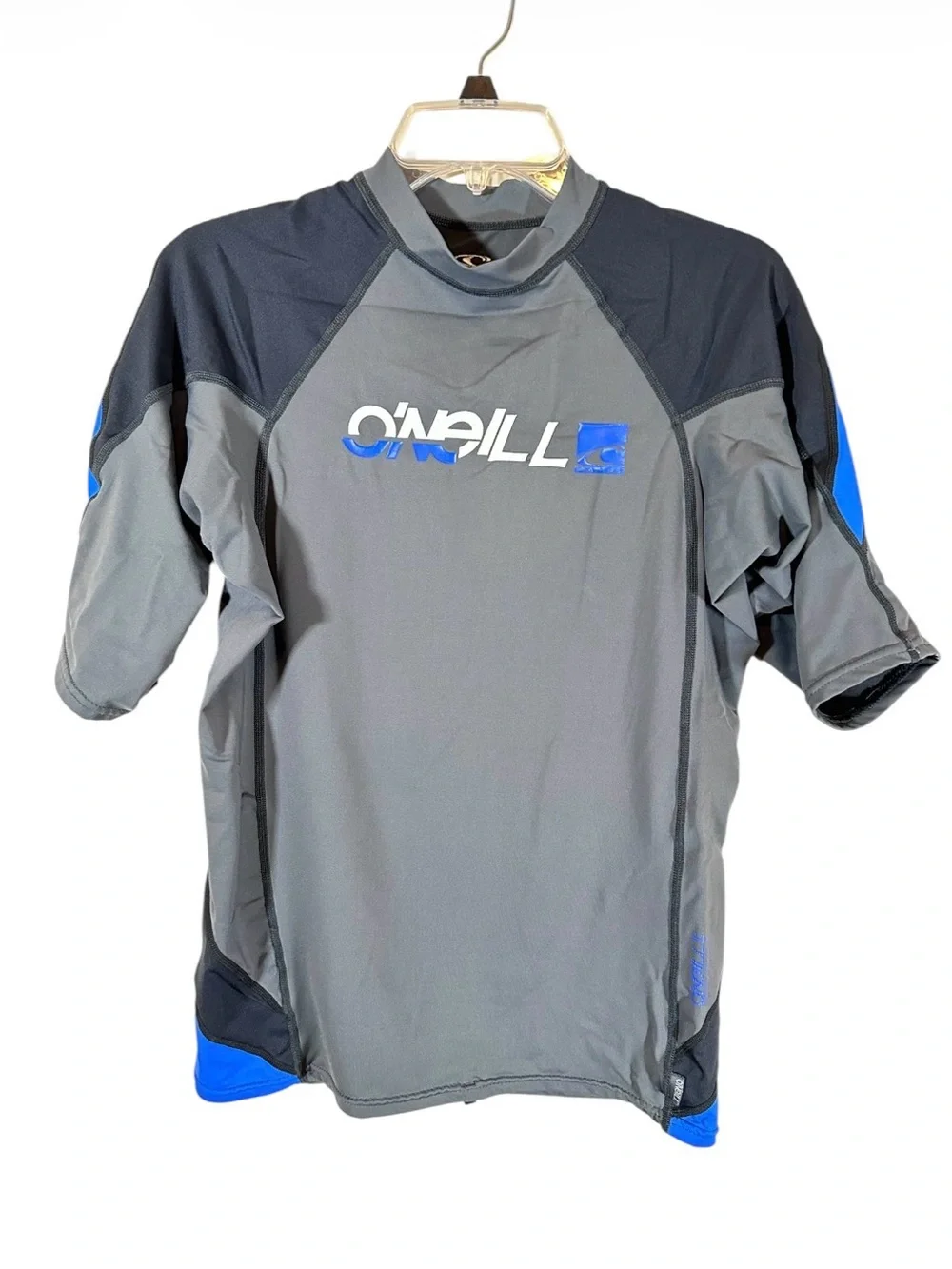 O'Neill Shirt Kids XL Grey Black Basic Skins Rash Guard 50+ UPF Surf